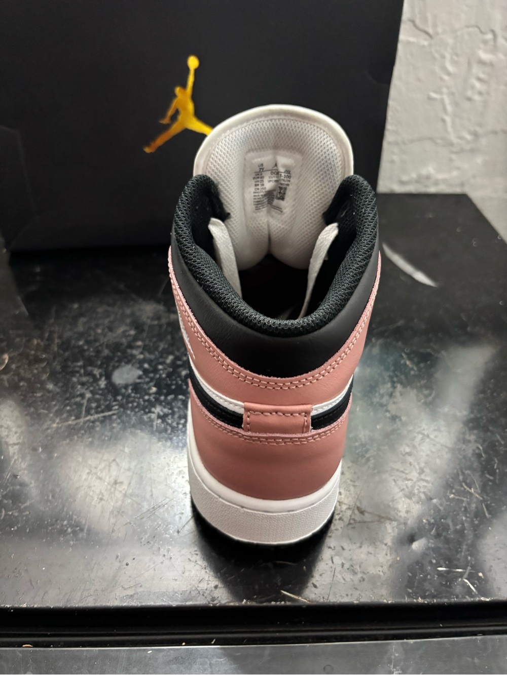 Jordan Women’s Mid-Top Sneakers in White, Black & Mauve - Picture 3 of 6